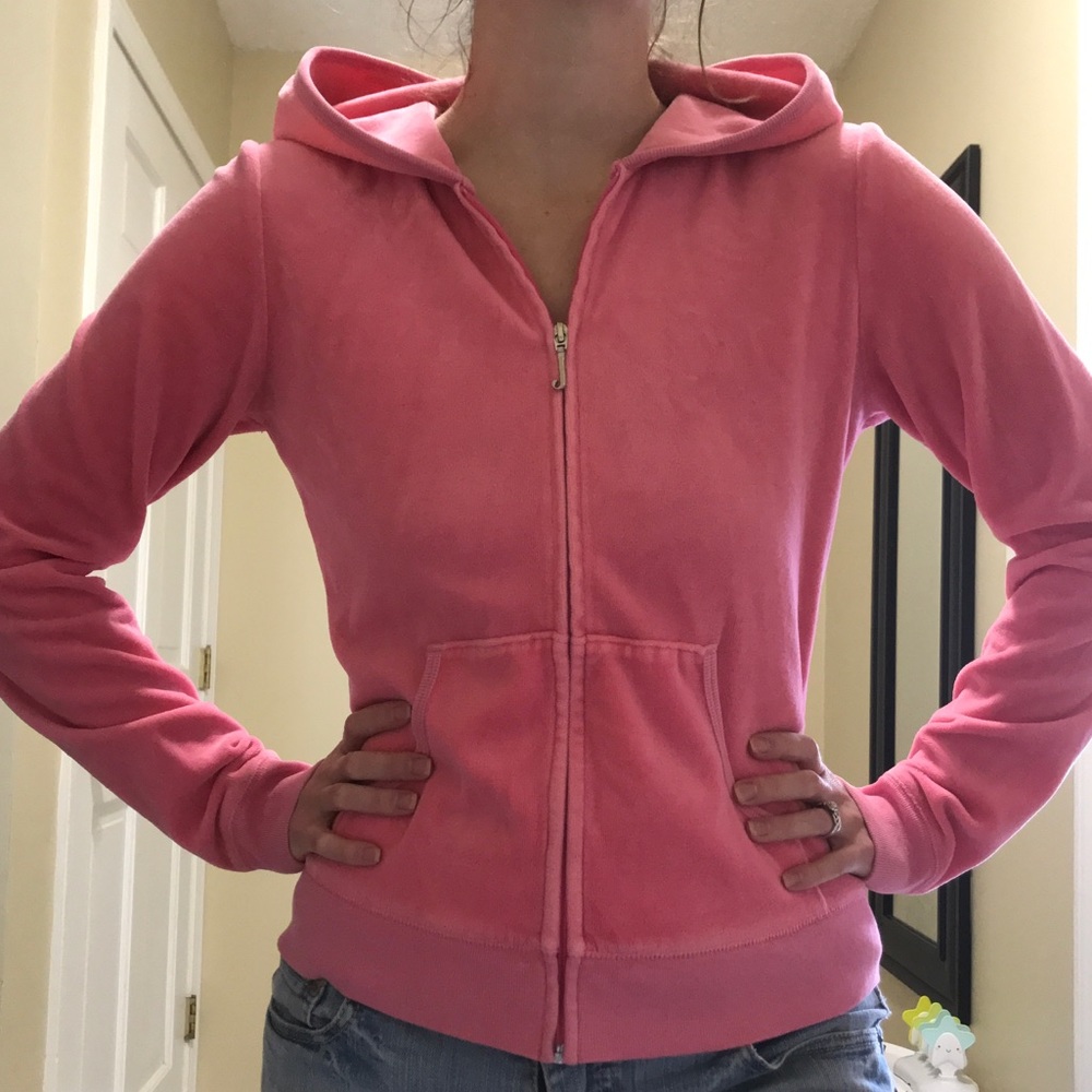 Pink juicy couture velvet zip up